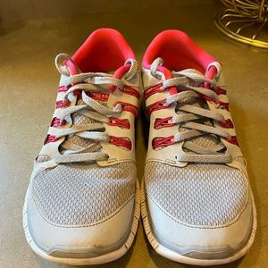 Women’s running Nike Free 5.0. Size 9, Pink/White/Grey.